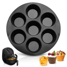 Air Fryer Muffin Pan 3.5 5.8L Compatible 7 Cup Tray Nonstick Silicone Muffin Pans for Baking Air Fryer Silicone Egg Mold with 7.09 x7.09 x0.28 inch Si