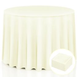 10 pcs 90" Home Restaurant Polyester Round Tablecloth