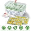 Ice Cube Tray With Lid And Bin Plastic Ice Trays Pop Ice Mold 2 Ice Cube Trays with Scoop Easy Release Stackable Dishwasher Safe Produce 56 Ice Cubes