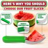 Watermelon Slicer Cutter Tool Durable Stainless Steel Blade Watermelon Cutter with Ergonomic Handle Slice or Cube Cantaloupe & Honeydew Quick Mess Fre