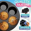 Air Fryer Muffin Pan 3.5 5.8L Compatible 7 Cup Tray Nonstick Silicone Muffin Pans for Baking Air Fryer Silicone Egg Mold with 7.09 x7.09 x0.28 inch Si