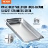 VEVOR 6 Pack Hotel Pans, Full Size Anti-Jam Steam Pan, 0.8mm Thick Stainless Steel Restaurant Steam Table Pan, 2.5-Inch Deep Commercial Table Pan