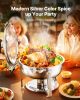 5 Qt 4 Pack Round Chafing Dish Buffet Set Full-Size Pan Stainless Steel Silver