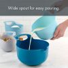 4 Piece Nesting Plastic Mixing Bowl Set with Pour Spouts and Handles, Blue