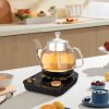 Electric Glass Kettle with Steaming and Brewing Modes Temperature and Timer Programs Cordless 800W 0.8L Capacity Perfect for Brewing Tea