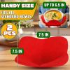 2 Pcs Red Microwave Bowl Holder 7.5 ×7.5 inch Microwave Bowl Cozy with Durable Heat Resistant Fabric for Hot Dishes Effortless Secure Serving of Hot F