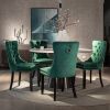Velvet dining chair set of 2 button tufted backrest with loop pull design, modern style for kitchen dining room or living room seating
