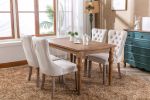 Velvet dining chair set of 2 button tufted backrest with loop pull design, modern style for kitchen dining room or living room seating