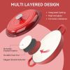 The enamel cast iron soup pot features a circular shower-style lid design and is suitable for various tools, such as ceramic, gas